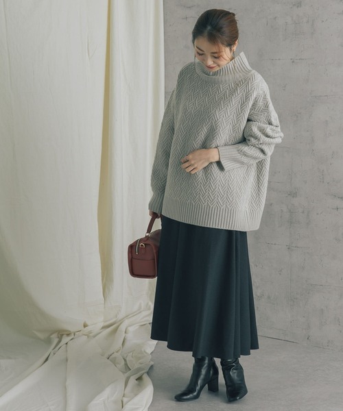 URBAN RESEARCH ROSSO WOMEN（アーバンリサーチ　ロッソ）の「ロングサーキュラースカート（スカート・レディース・チャコールグレー/イエロー/ライトベージュ/オリーブ・38/36）」の16枚目の写真