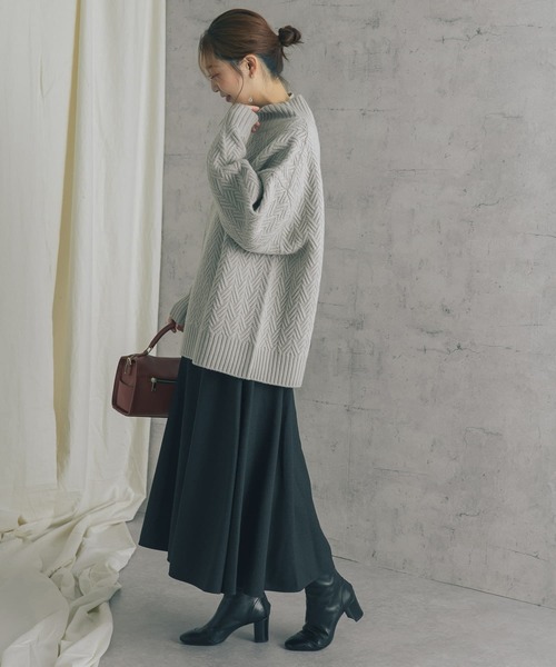 URBAN RESEARCH ROSSO WOMEN（アーバンリサーチ　ロッソ）の「ロングサーキュラースカート（スカート・レディース・チャコールグレー/イエロー/ライトベージュ/オリーブ・38/36）」の10枚目の写真