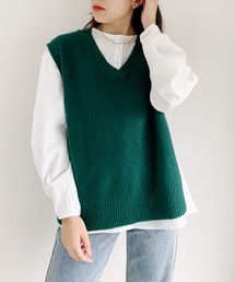 ウールライクニットベスト