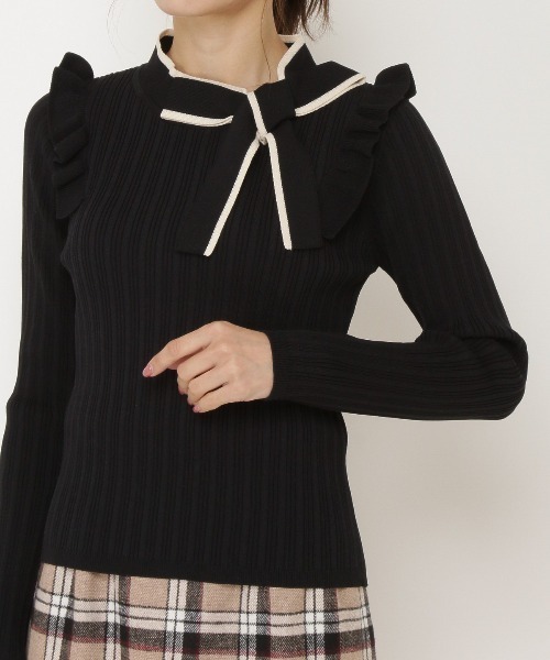 WILLSELECTION（ウィルセレクション）の「配色リボンネック長袖