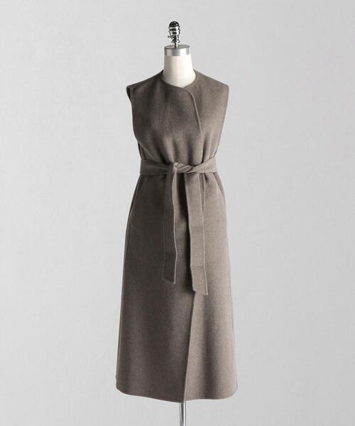 極美品♪ LOEFF Wリバー ベルテッド ロングジレ ベルト付 77,000円 LOEFF（ロエフ）の「＜LOEFF（ロエフ）＞W リバー ベルテッド