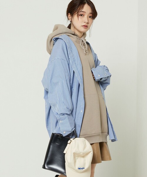 FREAK'S STORE（フリークスストア）の「カラーストライプビッグカフス（シャツ/ブラウス・レディース・ピンク/グリーン/サックスブルー・ﾌﾘ-）」の3枚目の写真