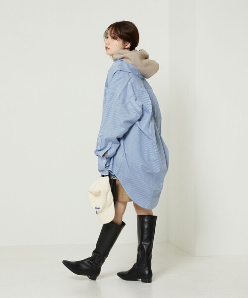 FREAK'S STORE（フリークスストア）の「カラーストライプビッグカフス（シャツ/ブラウス・レディース・ピンク/グリーン/サックスブルー・ﾌﾘ-）」の20枚目の写真