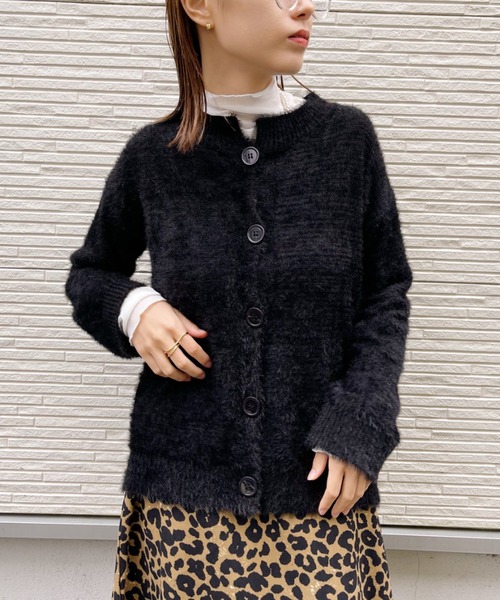 at12:03(アットイチニーゼロサン)の「シャギーニットカーディガン(カーディガン/ボレロ・レディース・ホワイト/ブラック/ピンク・FREE)」の11枚目の写真