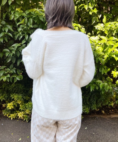 at12:03(アットイチニーゼロサン)の「シャギーニットカーディガン(カーディガン/ボレロ・レディース・ホワイト/ブラック/ピンク・FREE)」の21枚目の写真