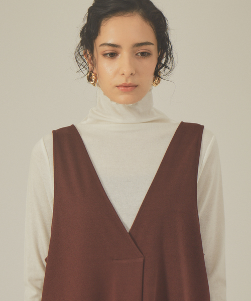 abahouse mavie（アバハウスマヴィ）の「ジャージーワンピース（ジャンパースカート・レディース・ブラック/アイボリー/エンジ・フリー）」の16枚目の写真