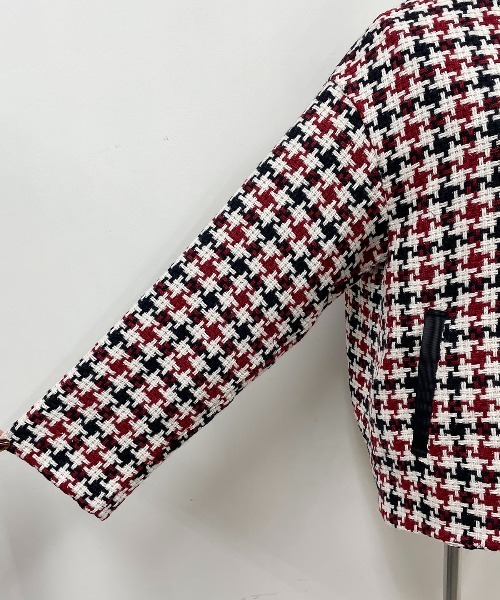 PICCIN（ピッチン）の「レトロ千鳥チェックノーカラージャケット（ノーカラージャケット・レディース・グレー/レッド・M/L）」の11枚目の写真