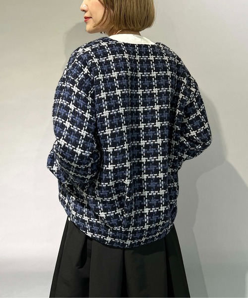 PICCIN（ピッチン）の「レトロ千鳥チェックノーカラージャケット（ノーカラージャケット・レディース・グレー/レッド・M/L）」の21枚目の写真