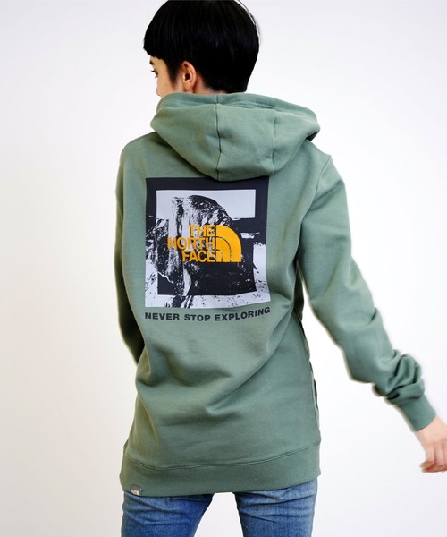 THE NORTH FACE(ザノースフェイス)の「THE NORTH FACE(ザ・ノース・フェイス) ボックスロゴ スウェットパーカー(パーカー・レディース・グリーン/グレー/ネイビー・S/M/L)」の3枚目の写真