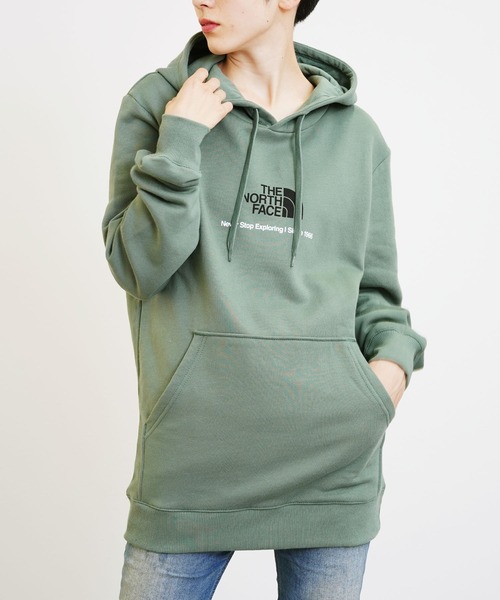 THE NORTH FACE(ザノースフェイス)の「THE NORTH FACE(ザ・ノース・フェイス) ボックスロゴ スウェットパーカー(パーカー・レディース・グリーン/グレー/ネイビー・S/M/L)」の10枚目の写真