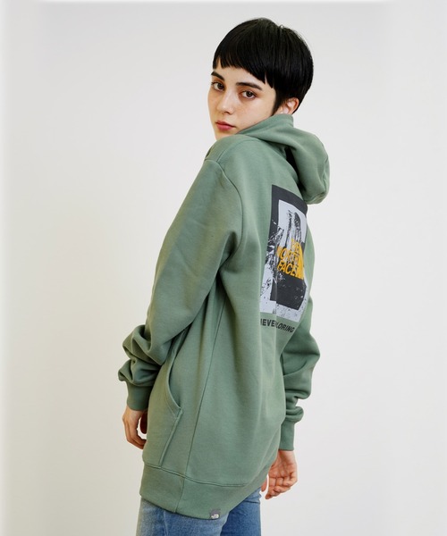 THE NORTH FACE(ザノースフェイス)の「THE NORTH FACE(ザ・ノース・フェイス) ボックスロゴ スウェットパーカー(パーカー・レディース・グリーン/グレー/ネイビー・S/M/L)」の11枚目の写真