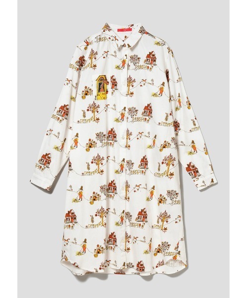 Design Tshirts Store graniph(デザイン ティーシャツ ストア グラニフ)の「ルシールはうま(アーノルド・ローベル)|コラボシャツワンピース(シャツワンピース・レディース・ホワイト・FREE)」の4枚目の写真