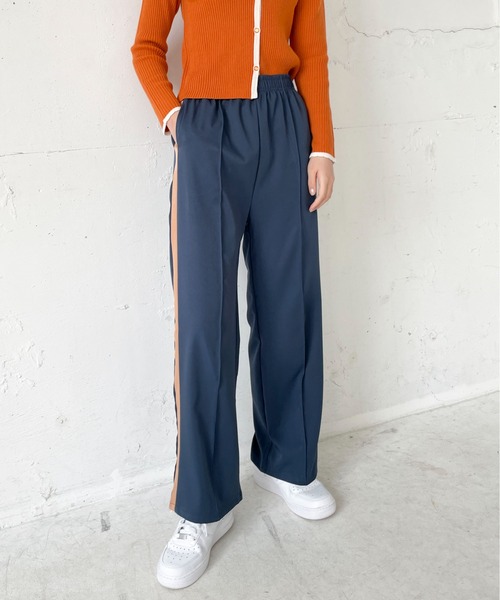 EPIMI E'PIMMY(エピミエピミー)の「配色ライントラックパンツ(その他パンツ・レディース・ブラック/ブラウン/グレー/オレンジ/グリーン/ダークブルー・MEDIUM)」の5枚目の写真