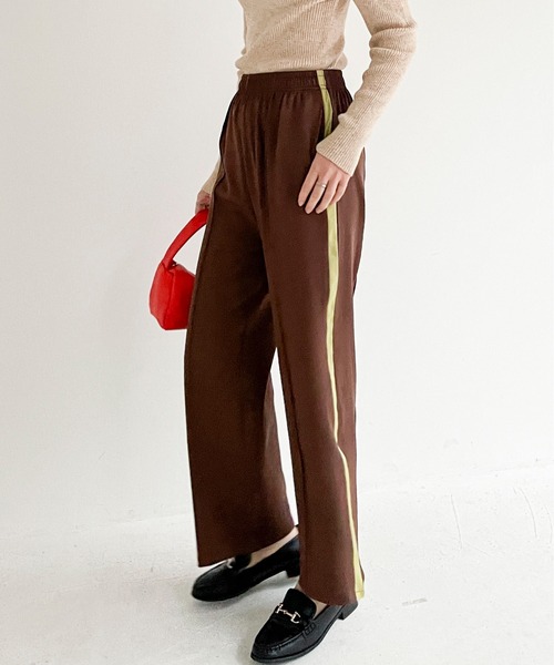 EPIMI E'PIMMY(エピミエピミー)の「配色ライントラックパンツ(その他パンツ・レディース・ブラック/ブラウン/グレー/オレンジ/グリーン/ダークブルー・MEDIUM)」の3枚目の写真