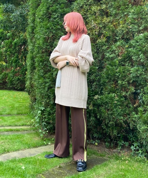 EPIMI E'PIMMY(エピミエピミー)の「配色ライントラックパンツ(その他パンツ・レディース・ブラック/ブラウン/グレー/オレンジ/グリーン/ダークブルー・MEDIUM)」の9枚目の写真