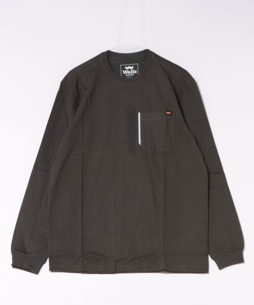 Walls（ウォールズ）の「【WALLS】（UN）L/S TEE（Tシャツ/カットソー・メンズ・チャコール/レッド/オリーブ/ネイビー/ブラック/グレー・LARGE/X-LARGE/MEDIUM）」の4枚目の写真