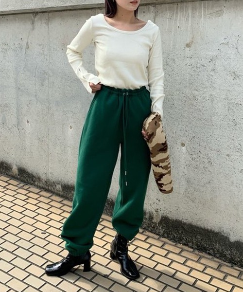 WHIMSIC（ウィムジック）の「【WHIMSIC】ヘビーウェイトスウェットパンツ（スウェットパンツ・レディース・グリーン/グレー・FREE）」の14枚目の写真