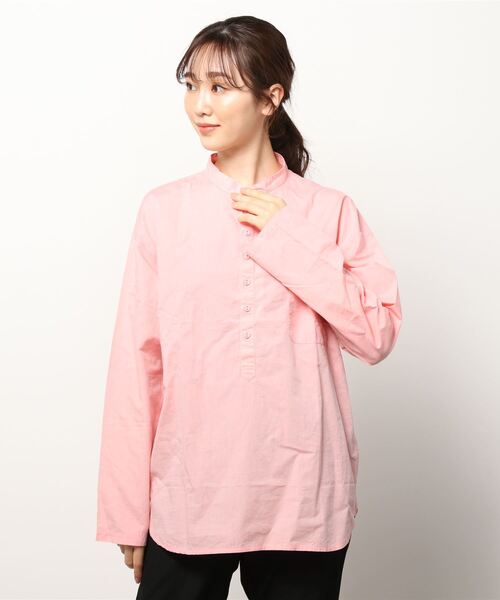 EEL（イール）の「EEL/イール　別注　チャコールヘンリー 　ロングスリーブ　21SS（シャツ/ブラウス・メンズ・ブラック/ピンク・M/L）」の2枚目の写真