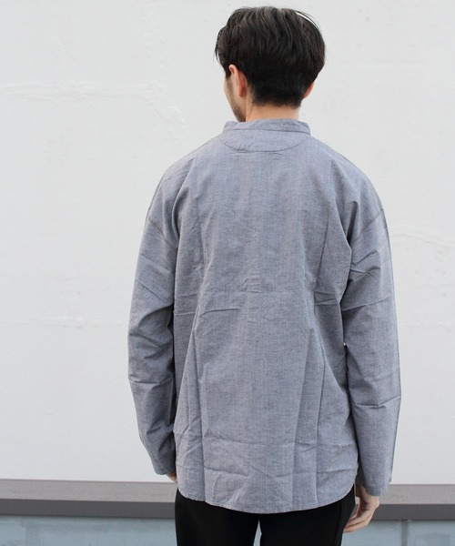 EEL（イール）の「EEL/イール　別注　チャコールヘンリー 　ロングスリーブ　21SS（シャツ/ブラウス・メンズ・ブラック/ピンク・M/L）」の10枚目の写真