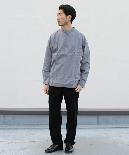 EEL（イール）の「EEL/イール　別注　チャコールヘンリー 　ロングスリーブ　21SS（シャツ/ブラウス・メンズ・ブラック/ピンク・M/L）」の9枚目の写真