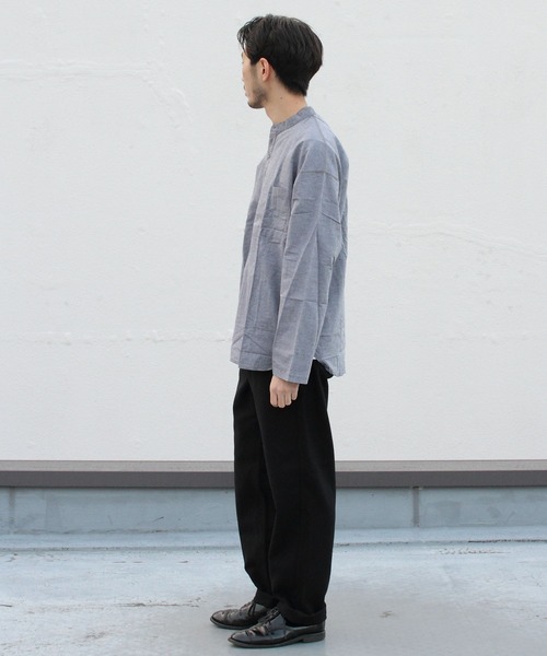 EEL（イール）の「EEL/イール　別注　チャコールヘンリー 　ロングスリーブ　21SS（シャツ/ブラウス・メンズ・ブラック/ピンク・M/L）」の8枚目の写真