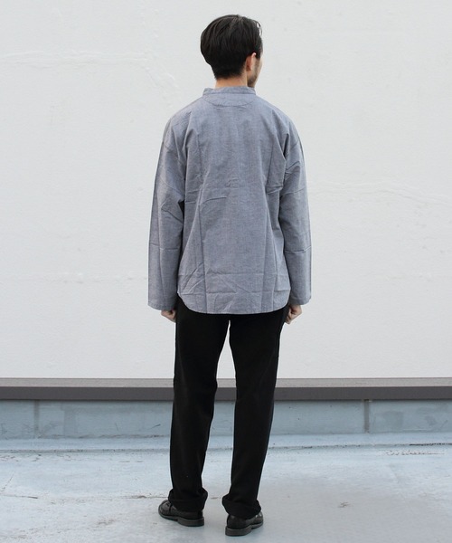 EEL（イール）の「EEL/イール　別注　チャコールヘンリー 　ロングスリーブ　21SS（シャツ/ブラウス・メンズ・ブラック/ピンク・M/L）」の7枚目の写真