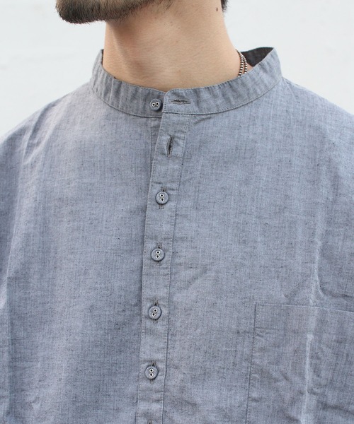 EEL（イール）の「EEL/イール　別注　チャコールヘンリー 　ロングスリーブ　21SS（シャツ/ブラウス・メンズ・ブラック/ピンク・M/L）」の6枚目の写真