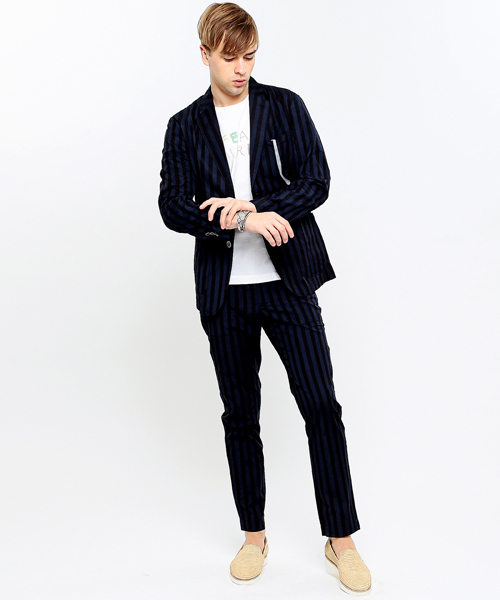 BEAMS LIGHTS Men's（ビームスライツ メンズ）の「BEAMS LIGHTS / ビックストライプイージーパンツ（その他パンツ・メンズ・チャコールグレー/ネイビー/ブルー・SMALL/MEDIUM/LARGE）」の11枚目の写真