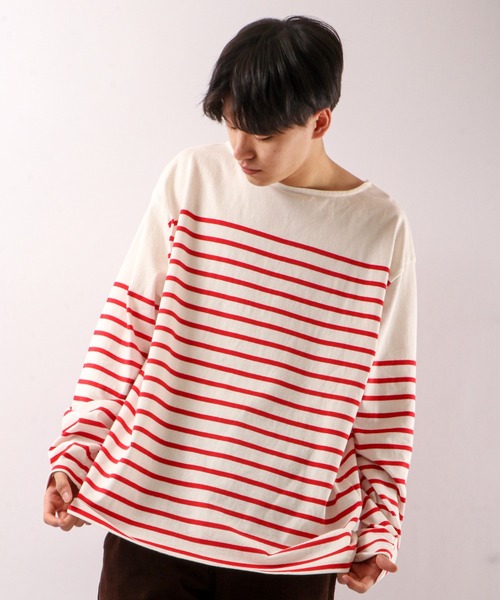 SUGGESTION(サジェッション)の「SUGGESTION パネル切替ボートネックバスクシャツ(Tシャツ/カットソー・メンズ・ブラック/レッド/ブルー/グリーン/その他/マルチ・M/L)」の4枚目の写真