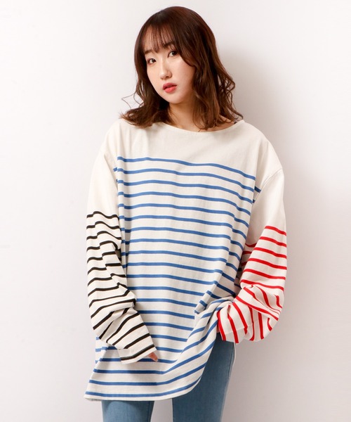 SUGGESTION(サジェッション)の「SUGGESTION パネル切替ボートネックバスクシャツ(Tシャツ/カットソー・メンズ・ブラック/レッド/ブルー/グリーン/その他/マルチ・M/L)」の6枚目の写真