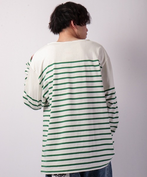 SUGGESTION(サジェッション)の「SUGGESTION パネル切替ボートネックバスクシャツ(Tシャツ/カットソー・メンズ・ブラック/レッド/ブルー/グリーン/その他/マルチ・M/L)」の17枚目の写真