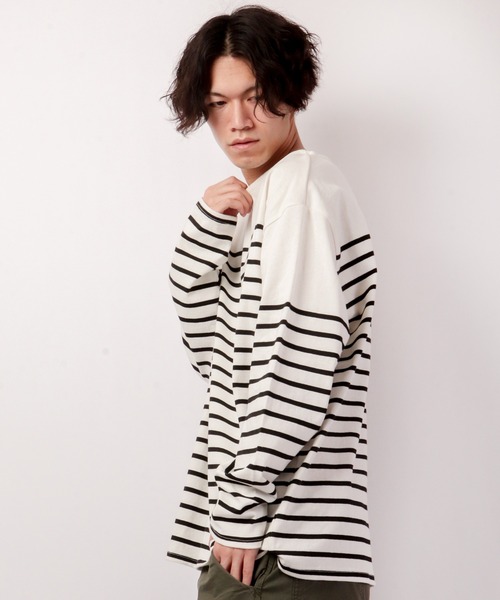 SUGGESTION(サジェッション)の「SUGGESTION パネル切替ボートネックバスクシャツ(Tシャツ/カットソー・メンズ・ブラック/レッド/ブルー/グリーン/その他/マルチ・M/L)」の10枚目の写真