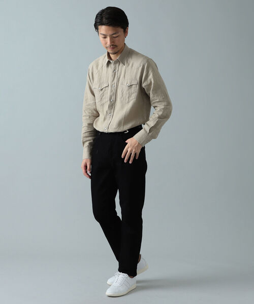 ORIAN（オリアン）の「ORIAN × BEAMS F / 別注 リネン ウエスタンシャツ（シャツ/ブラウス・メンズ・ブラック/ベージュ・40/38/39/41/42/37）」の4枚目の写真