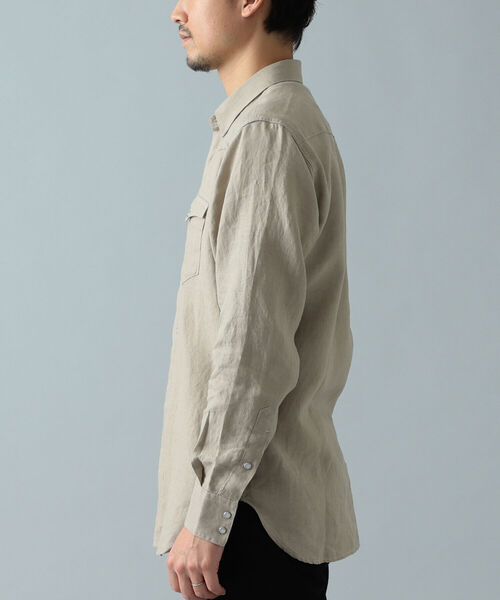 ORIAN（オリアン）の「ORIAN × BEAMS F / 別注 リネン ウエスタンシャツ（シャツ/ブラウス・メンズ・ブラック/ベージュ・40/38/39/41/42/37）」の6枚目の写真
