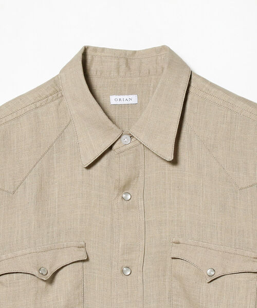 ORIAN（オリアン）の「ORIAN × BEAMS F / 別注 リネン ウエスタンシャツ（シャツ/ブラウス・メンズ・ブラック/ベージュ・40/38/39/41/42/37）」の20枚目の写真