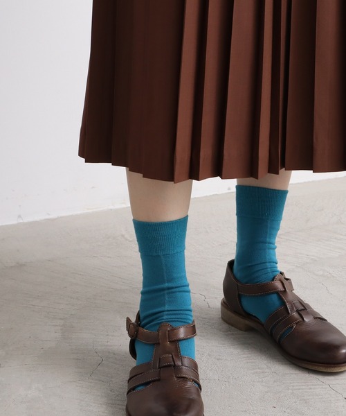 bulle de savon（ビュルデサボン）の「T/R プリーツスカート（スカート・レディース・ベージュ/グレー/ブラック/ダークブラウン/モカ・FREE）」の6枚目の写真