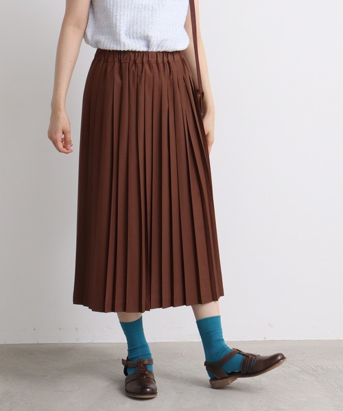 bulle de savon（ビュルデサボン）の「T/R プリーツスカート（スカート・レディース・ベージュ/グレー/ブラック/ダークブラウン/モカ・FREE）」の7枚目の写真