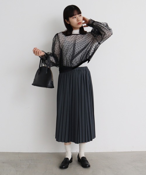 bulle de savon（ビュルデサボン）の「T/R プリーツスカート（スカート・レディース・ベージュ/グレー/ブラック/ダークブラウン/モカ・FREE）」の14枚目の写真