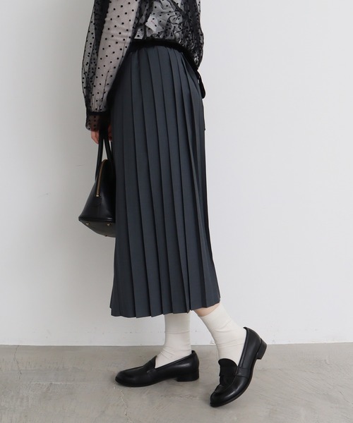 bulle de savon（ビュルデサボン）の「T/R プリーツスカート（スカート・レディース・ベージュ/グレー/ブラック/ダークブラウン/モカ・FREE）」の15枚目の写真