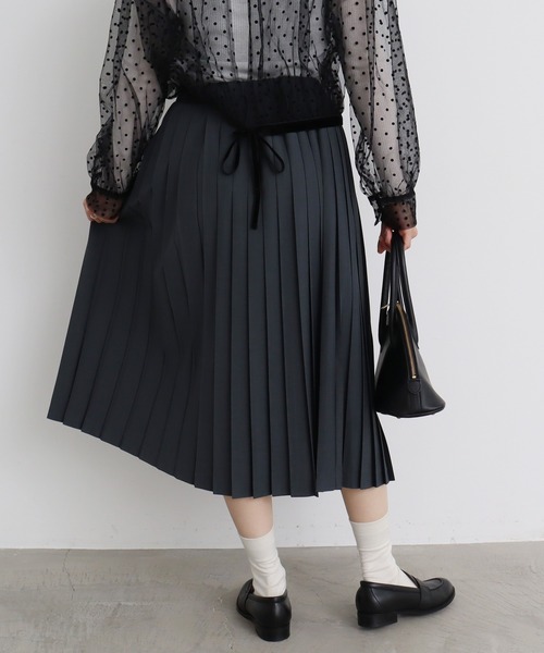 bulle de savon（ビュルデサボン）の「T/R プリーツスカート（スカート・レディース・ベージュ/グレー/ブラック/ダークブラウン/モカ・FREE）」の17枚目の写真