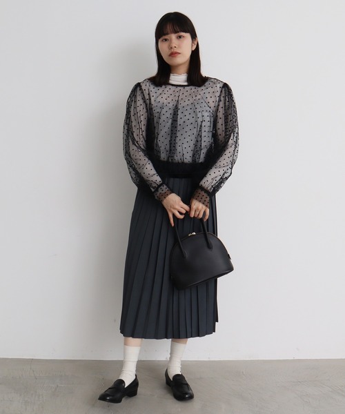 bulle de savon（ビュルデサボン）の「T/R プリーツスカート（スカート・レディース・ベージュ/グレー/ブラック/ダークブラウン/モカ・FREE）」の21枚目の写真