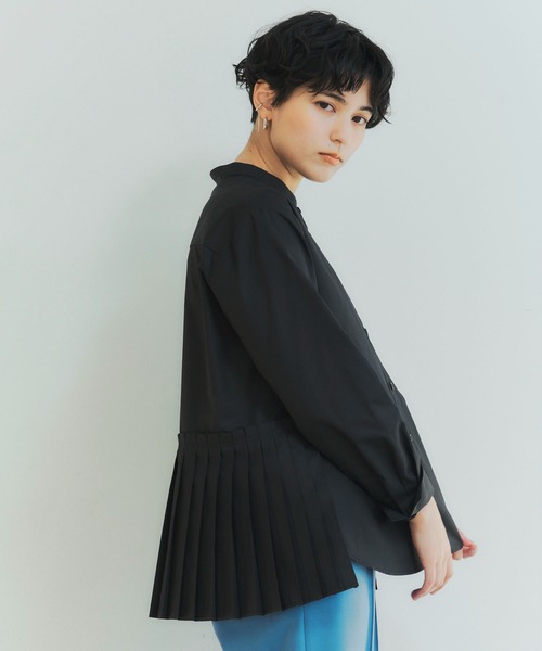 YECCA VECCA(イェッカヴェッカ)の「バックプリーツシャツ *◆(シャツ/ブラウス・レディース・オフホワイト/ブラック/ストライプ・FREE)」の3枚目の写真