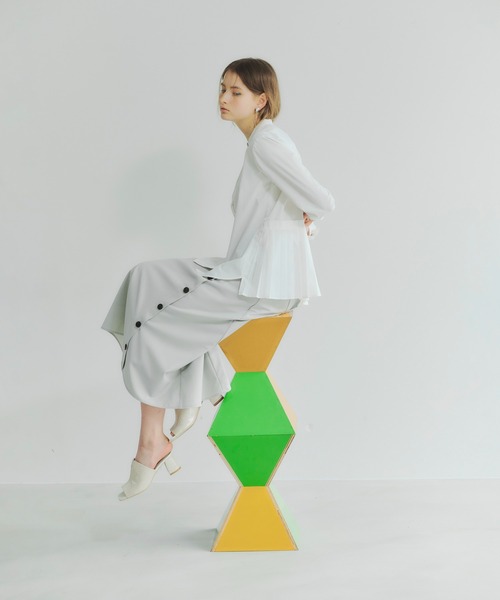 YECCA VECCA(イェッカヴェッカ)の「バックプリーツシャツ *◆(シャツ/ブラウス・レディース・オフホワイト/ブラック/ストライプ・FREE)」の7枚目の写真