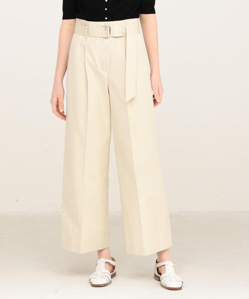 TOMORROWLAND （トゥモローランド）の「ハイカウントコットンチノ ベルテッドパンツ（チノパンツ・レディース・ブラック/ライトベージュ・36/34）」の6枚目の写真