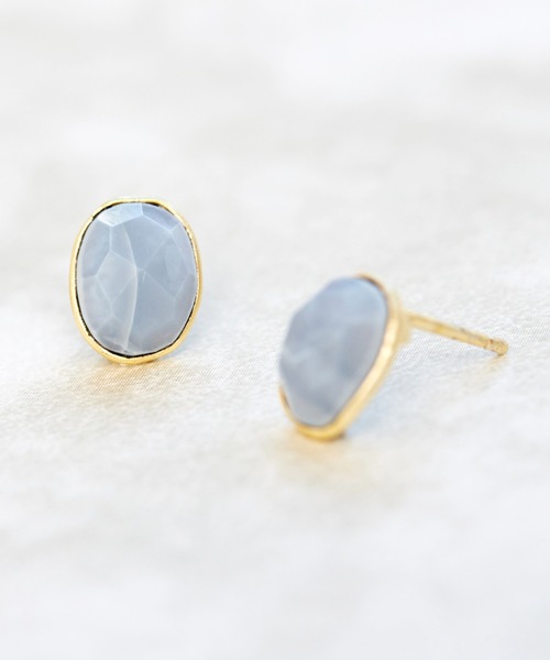 欧州航路（オウシュウコウロ）の「【欧州航路】エルバ天然石ピアス（ピアス（両耳用）・レディース・グレー/イエロー/ミント/ブルー/クリア/ローズ/アクア/ワイン・FREE）」の4枚目の写真