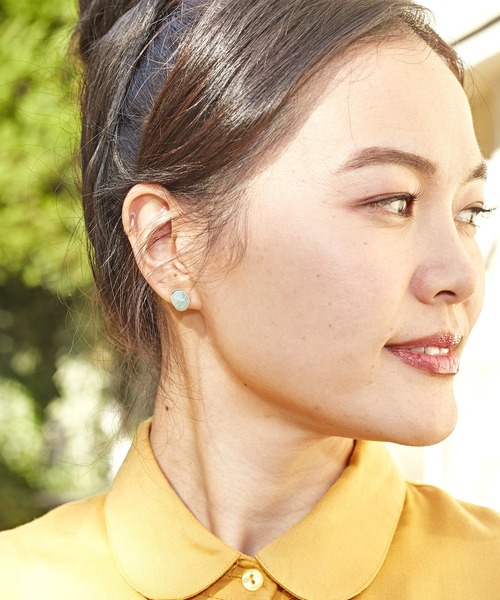 欧州航路（オウシュウコウロ）の「【欧州航路】エルバ天然石ピアス（ピアス（両耳用）・レディース・グレー/イエロー/ミント/ブルー/クリア/ローズ/アクア/ワイン・FREE）」の10枚目の写真