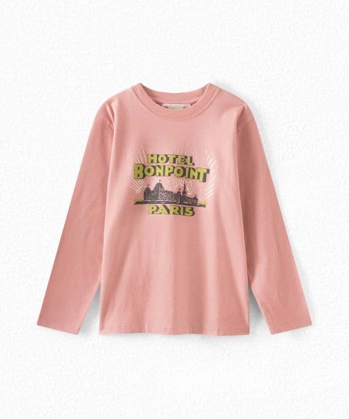 Bonpoint(ボンポワン)の「シルクスクリーン オーガニックコットンカットソー(Tシャツ/カットソー・キッズ・ピンク系その他・145/135)」の1枚目の写真