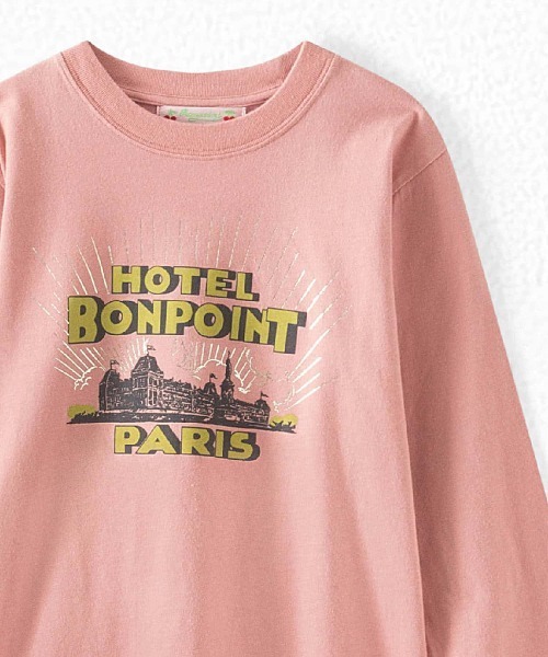 Bonpoint(ボンポワン)の「シルクスクリーン オーガニックコットンカットソー(Tシャツ/カットソー・キッズ・ピンク系その他・145/135)」の2枚目の写真