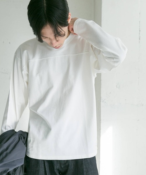 URBAN RESEARCH DOORS（アーバンリサーチドアーズ）の「ヘビーオンス フットボール ロングスリーブTシャツ（Tシャツ/カットソー・メンズ・ホワイト/イエロー/ネイビー・MEDIUM/LARGE）」の2枚目の写真