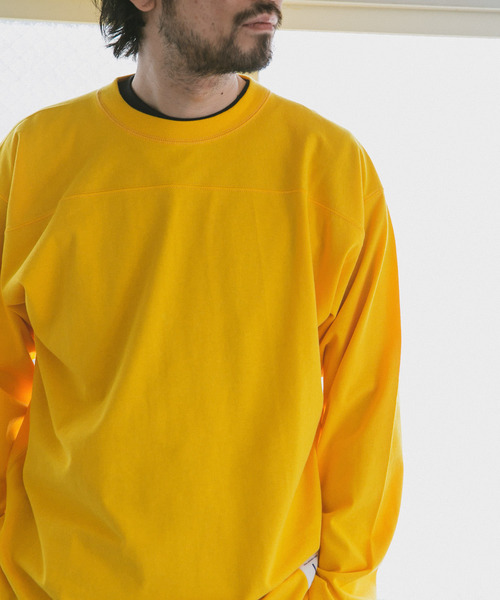URBAN RESEARCH DOORS（アーバンリサーチドアーズ）の「ヘビーオンス フットボール ロングスリーブTシャツ（Tシャツ/カットソー・メンズ・ホワイト/イエロー/ネイビー・MEDIUM/LARGE）」の5枚目の写真